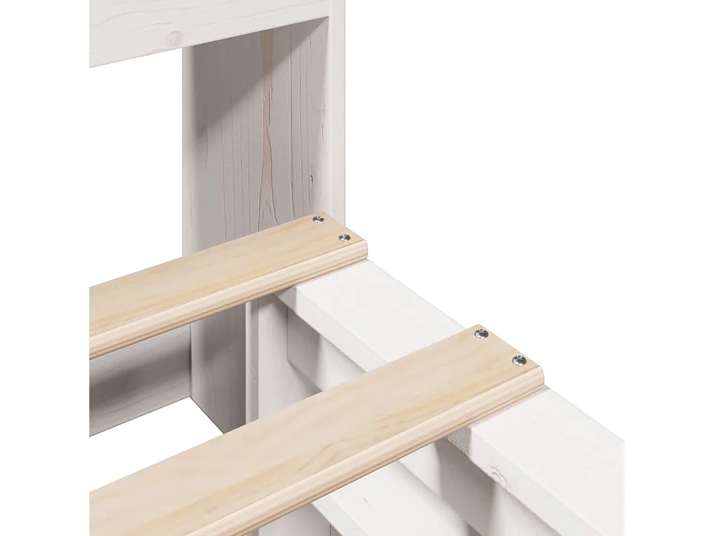 Letto Libreria senza Materasso Bianco 160x200 cm Legno Massello