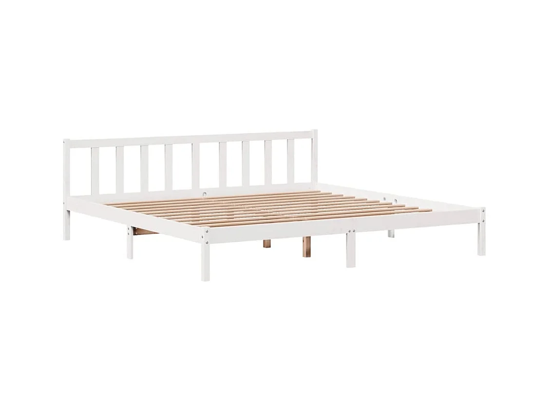 Giroletto senza Materasso Bianco 200x200 cm Legno Massello Pino