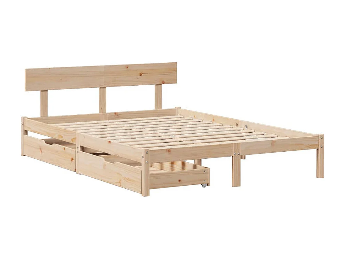 Massivholzbett ohne Matratze 135x190 cm Kiefernholz