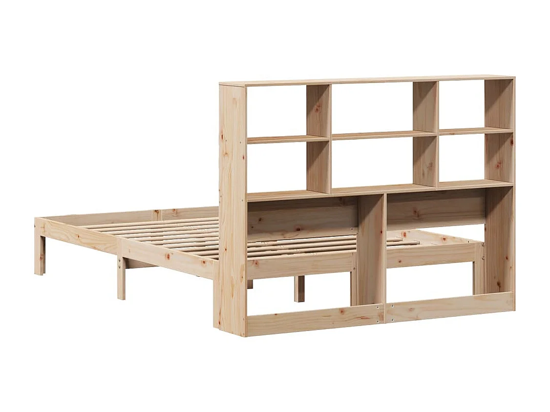 Letto Libreria senza Materasso 150x200 cm in Legno di Pino