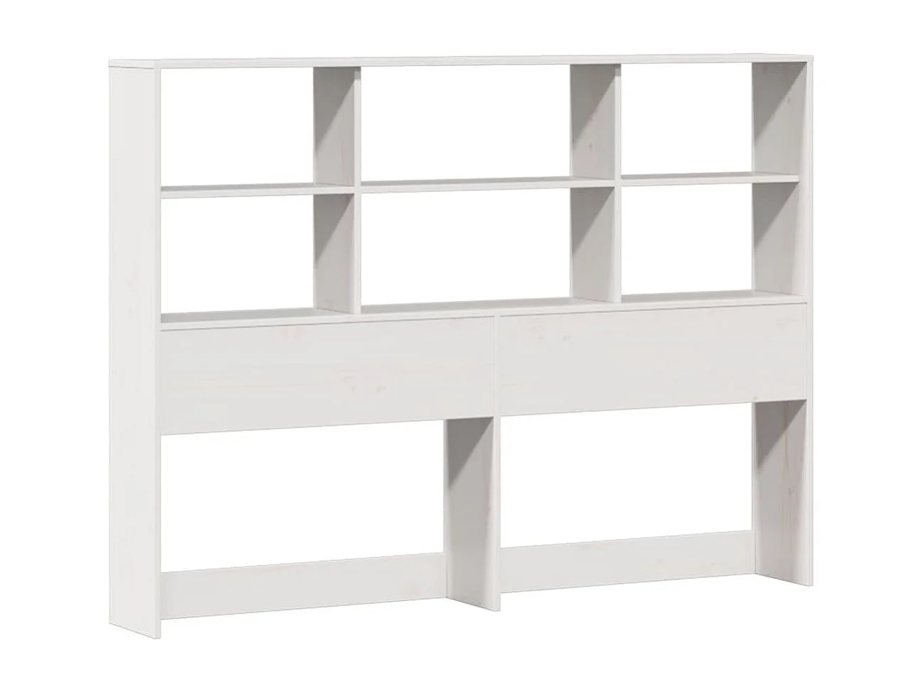 Cama com estante sem colchão 160x200 cm pinho maciço branco