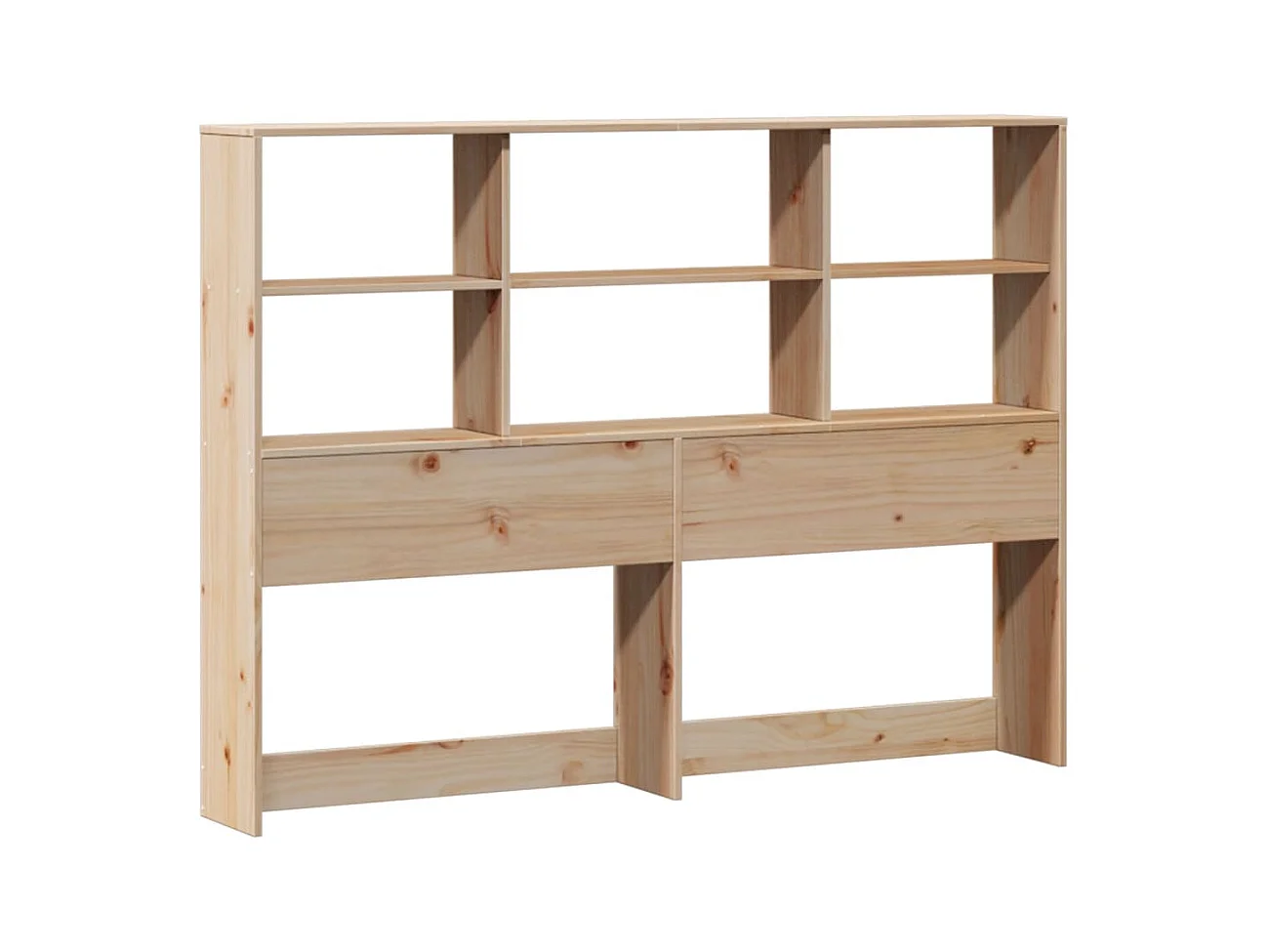 Lit bibliothèque sans matelas 160x200 cm bois massif de pin