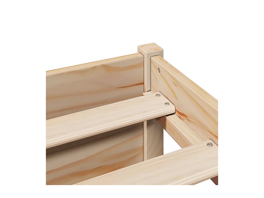 Lit bibliothèque sans matelas 160x200 cm bois massif de pin