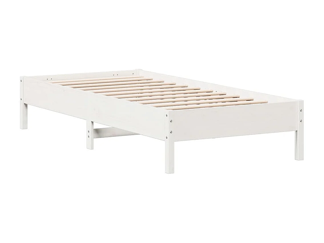 Cama sem colchão 90x200 cm madeira de pinho maciça branco