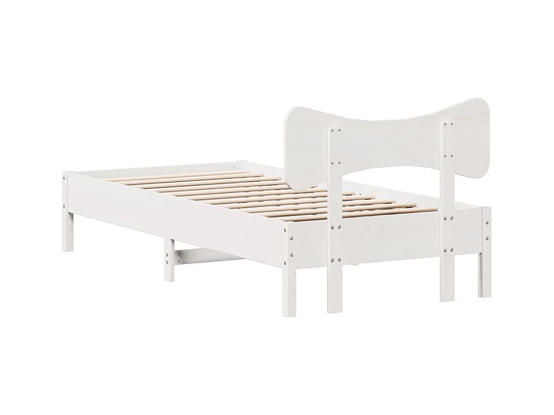 Cadre de lit sans matelas blanc 90x200 cm bois de pin massif