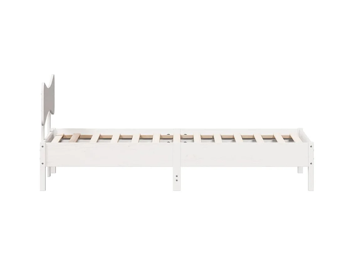 Cadre de lit sans matelas blanc 90x200 cm bois de pin massif