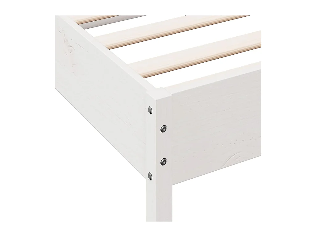 Cadre de lit sans matelas blanc 90x200 cm bois de pin massif