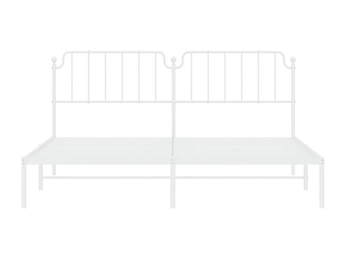 Estrutura de cama com cabeceira 193x203 cm metal branco