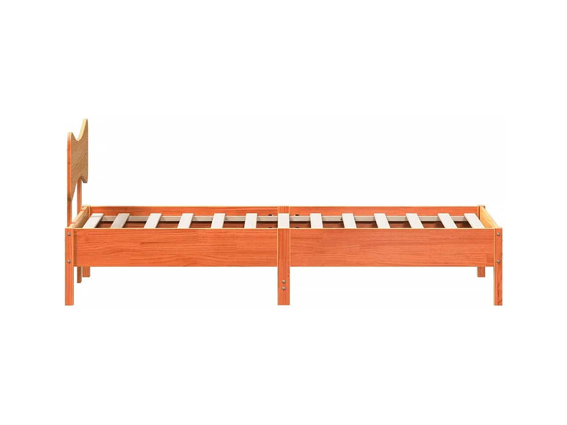 Cadre de lit sans matelas cire marron 100x200cm bois pin massif