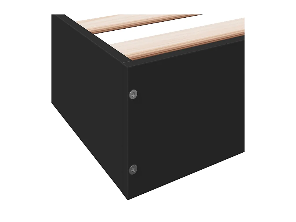 Cadre de lit sans matelas noir 140x200 cm bois d'ingénierie