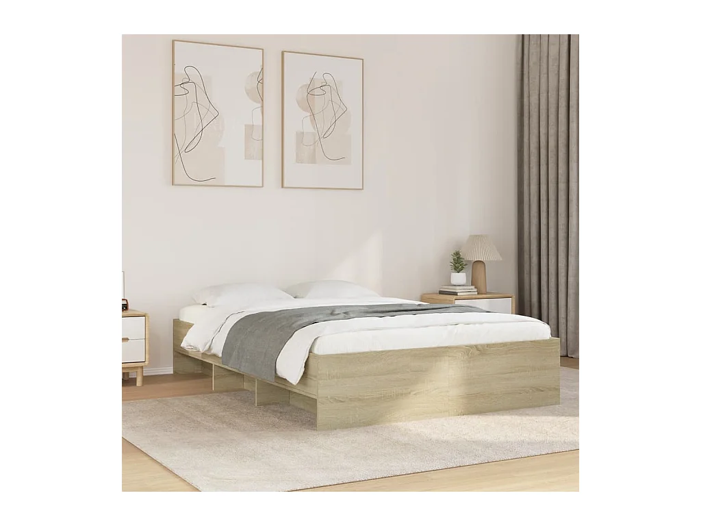 Cadre de lit sans matelas chêne sonoma 120x190 cm