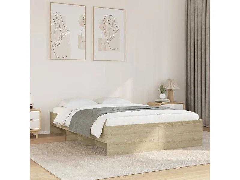 Estrutura cama s/ colchão derivados de madeira carvalho sonoma