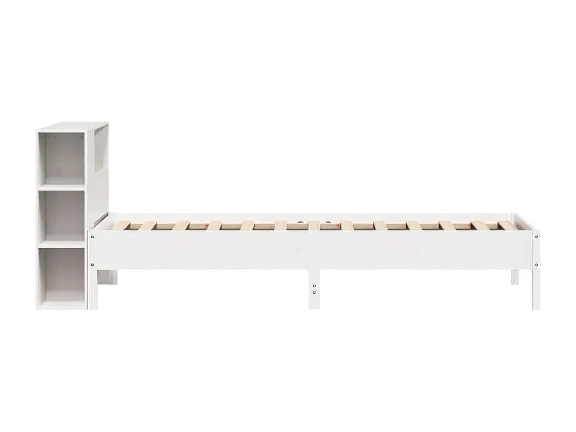 Letto con Libreria senza Materasso 75x190 cm in Legno Pino