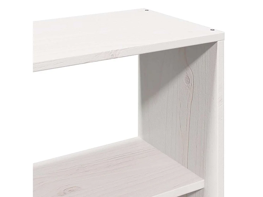 Lit bibliothèque sans matelas blanc 140x190 cm bois massif