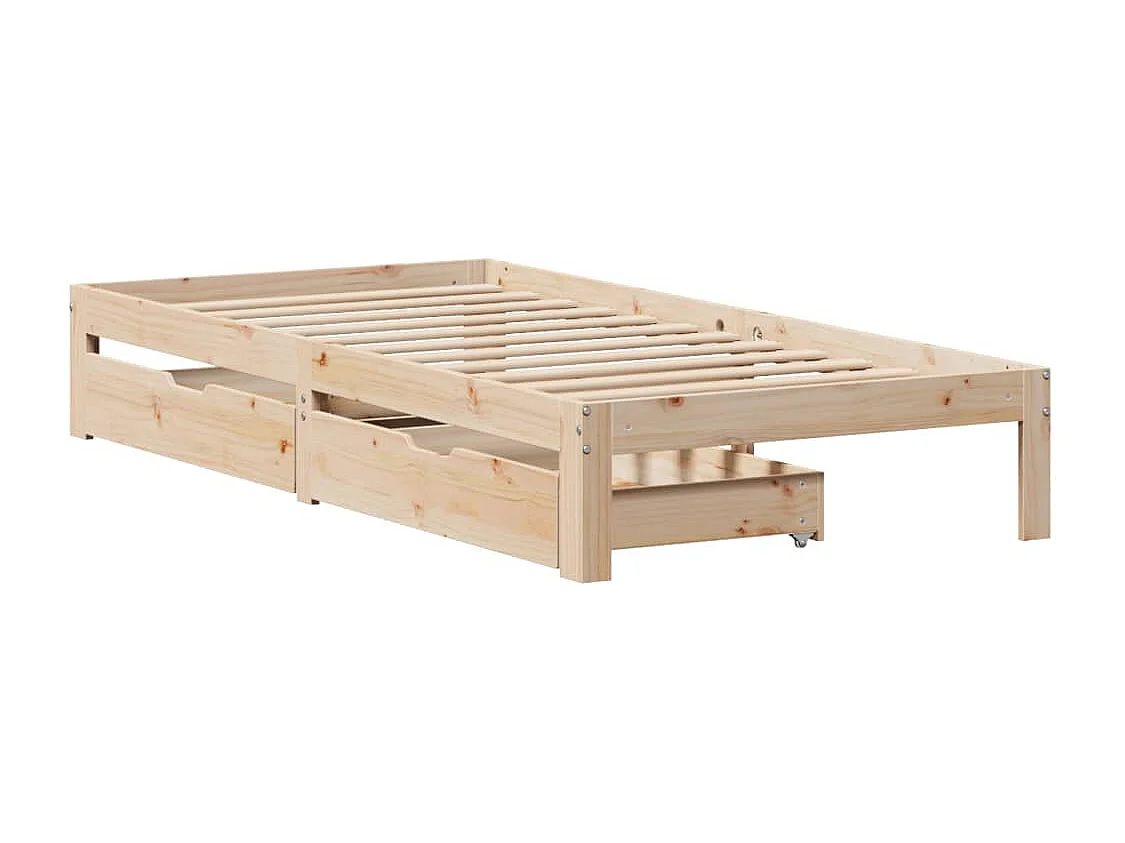 Estructura de cama con cajones madera maciza de pino 90x200 cm