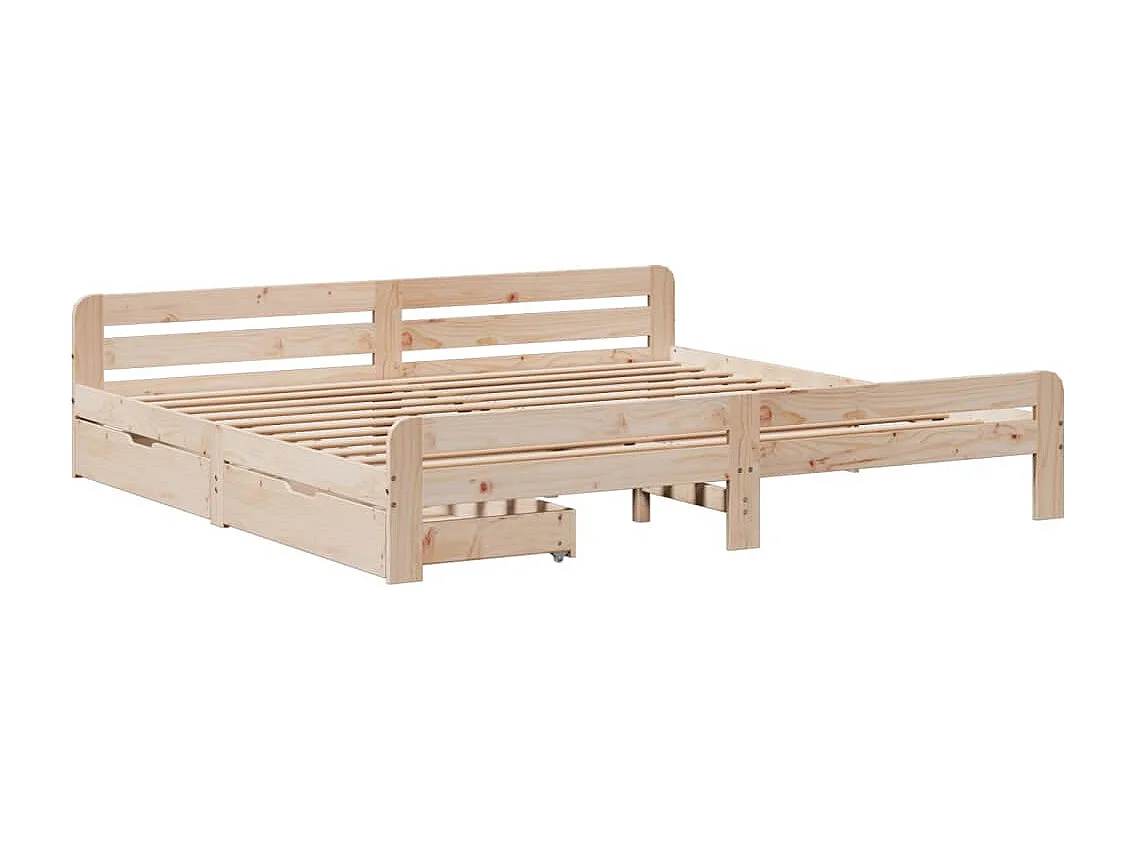 Cadre de lit sans matelas 200x200 cm bois massif de pin