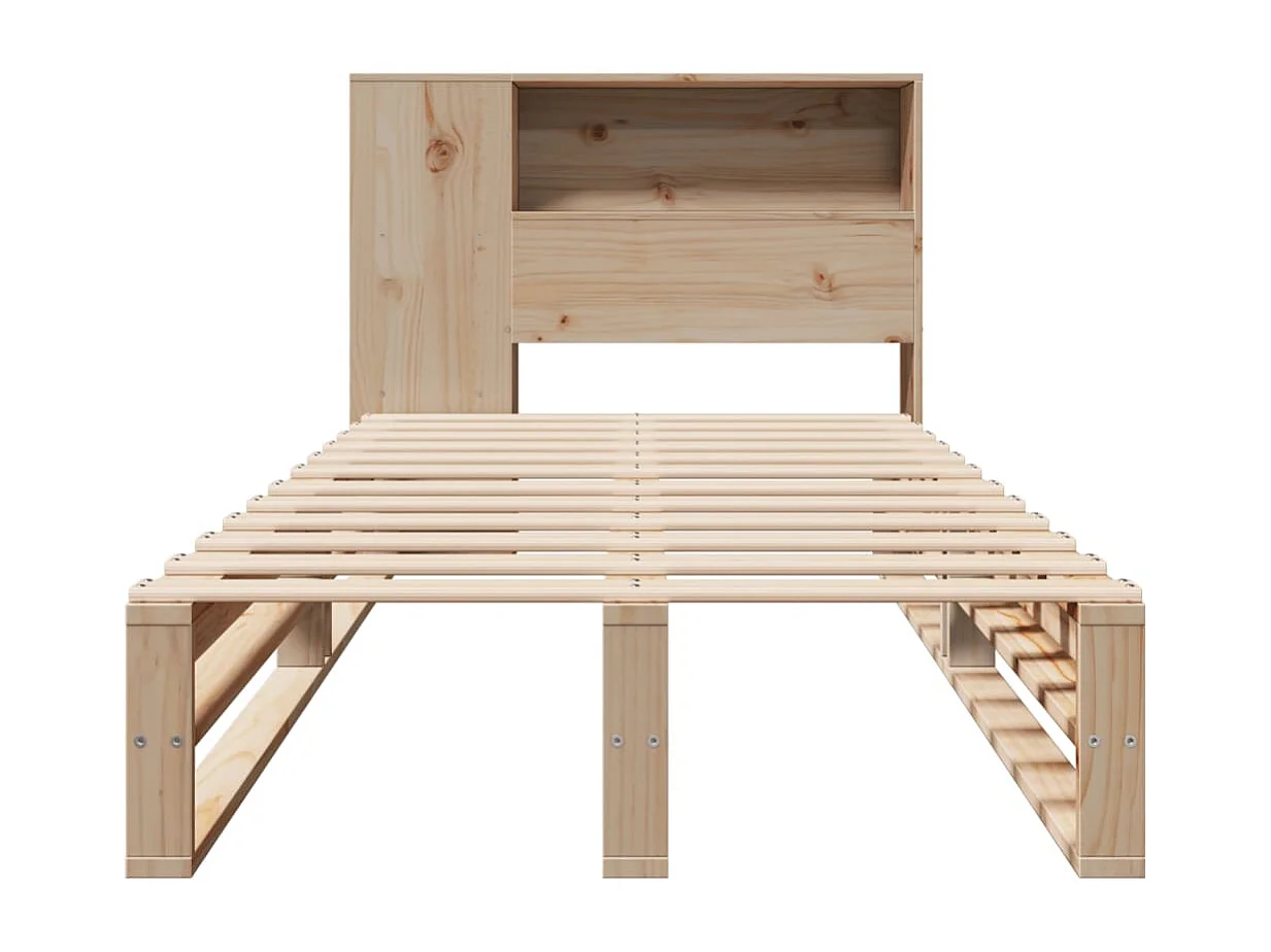 Massivholzbett mit Regal ohne Matratze 90x190 cm