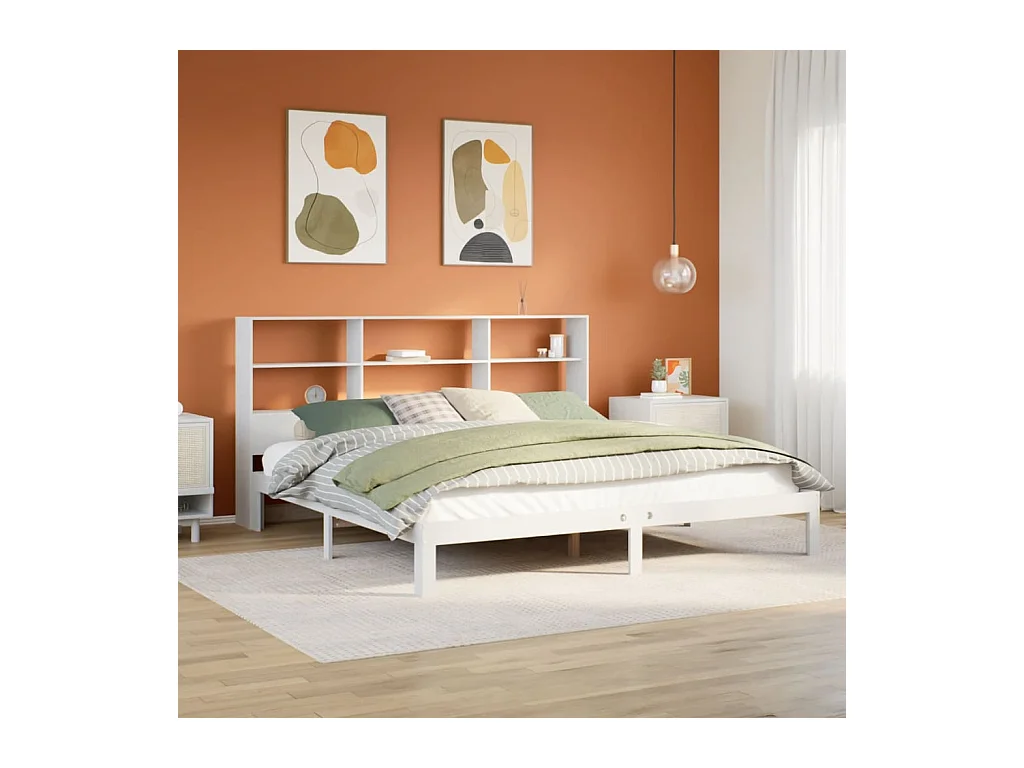 Giroletto con Libreria senza Materasso 180x200 cm in Legno Pino