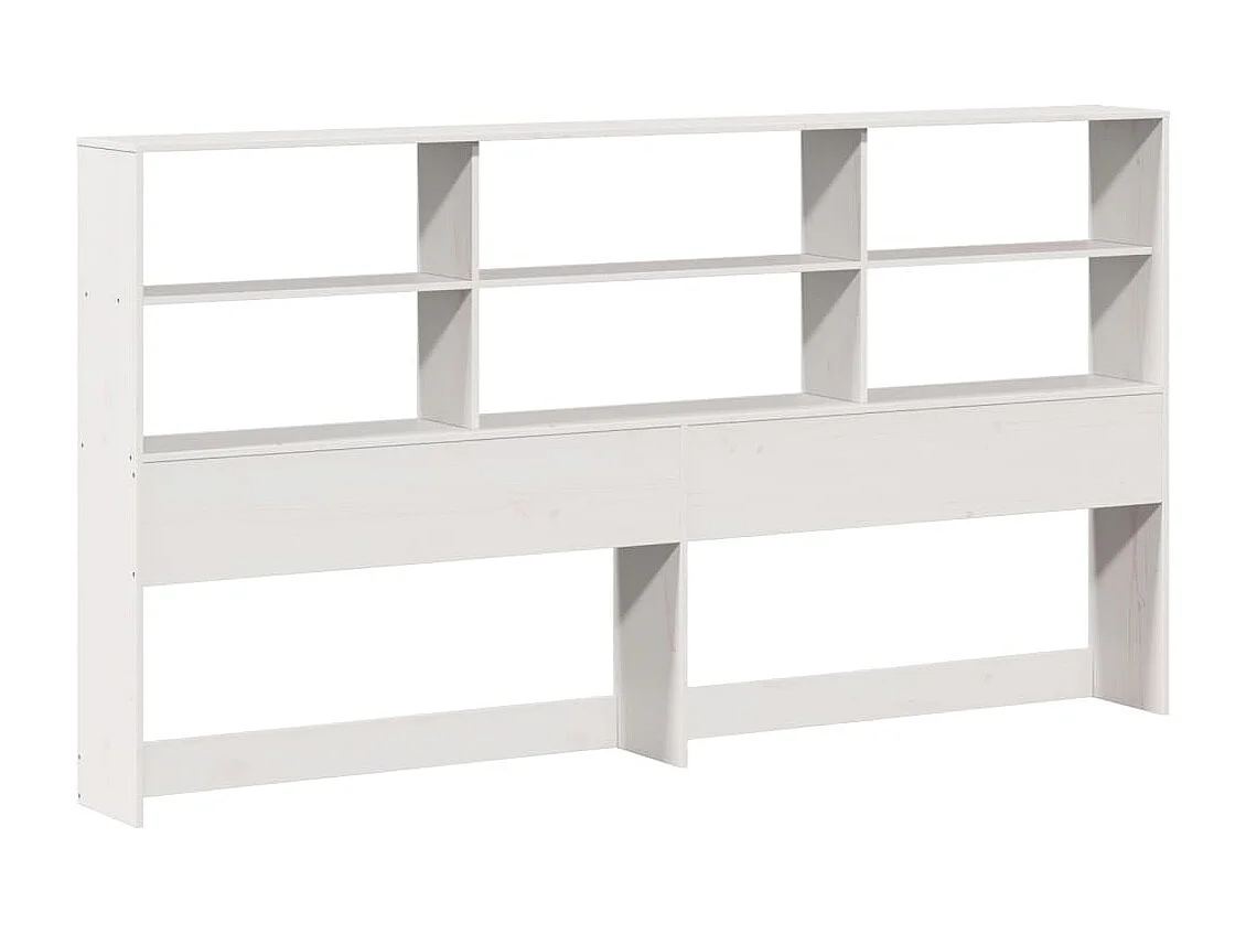 Cama com estante sem colchão 180x200 cm pinho maciço branco