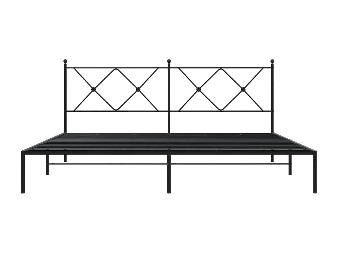 Bedframe met hoofdbord metaal zwart 183x213 cm