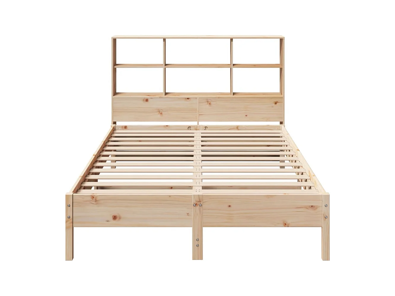Lit bibliothèque sans matelas 160x200 cm bois massif de pin