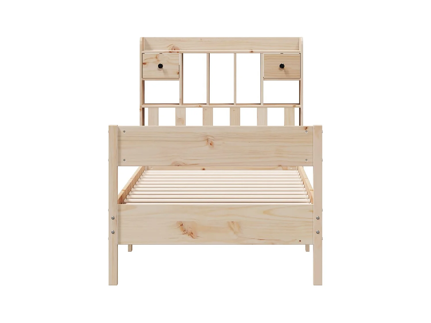 Lit bibliothèque sans matelas 75x190 cm bois de pin massif