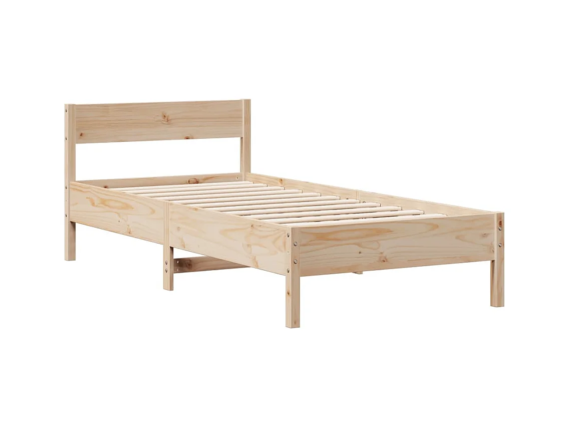 Lit bibliothèque sans matelas 75x190 cm bois de pin massif