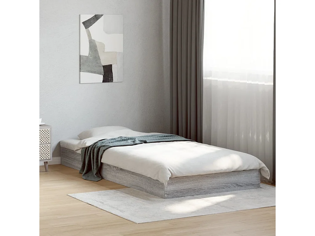 Cadre de lit sans matelas sonoma gris 75x190 cm