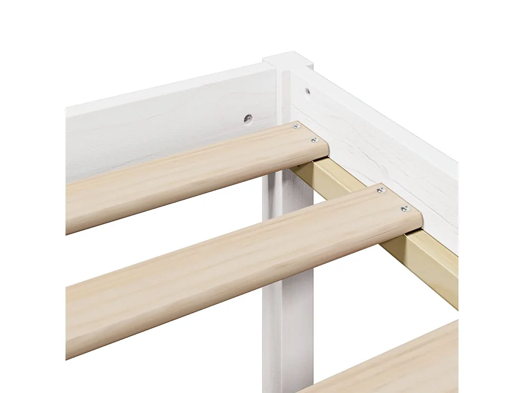 Letto Libreria senza Materasso Bianco 200x200 cm Legno di Pino