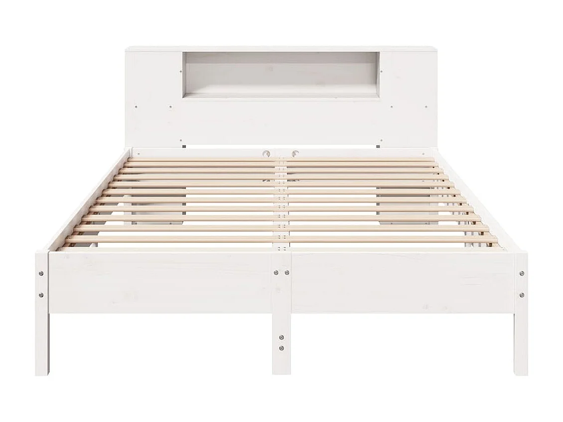 Letto Libreria senza Materasso Bianco 135x190 cm Legno di Pino