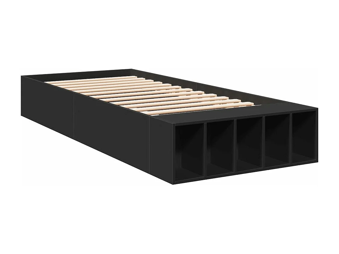 Cadre de lit sans matelas noir 90x200 cm