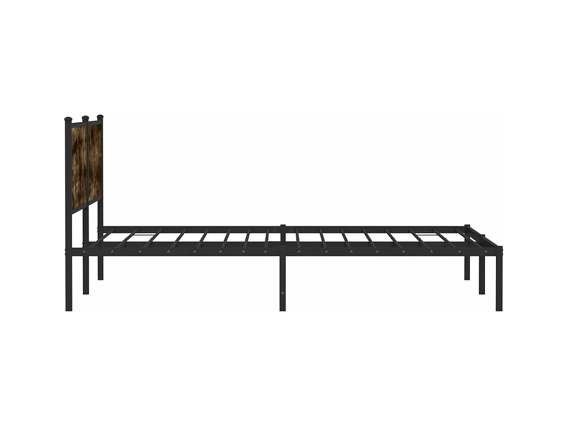 Bedframe zonder matras metaal gerookt eikenkleurig 193x203 cm
