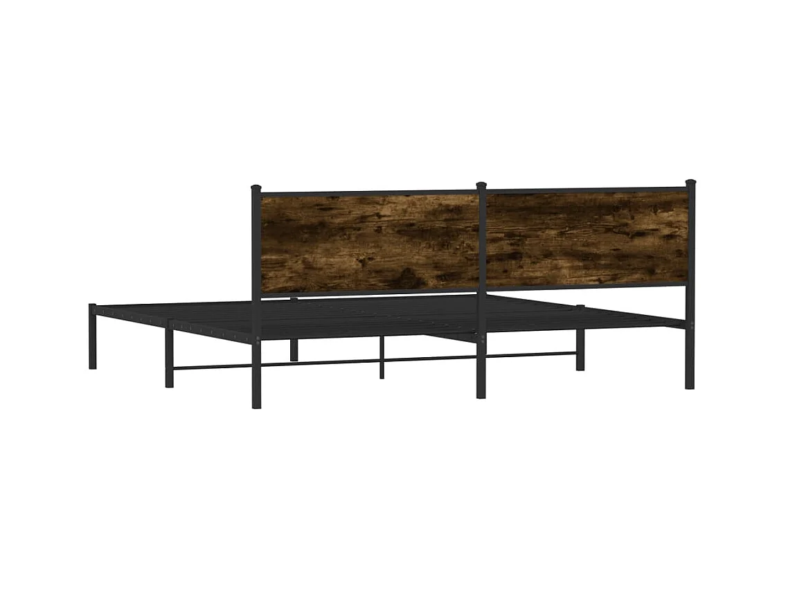 Bedframe zonder matras metaal gerookt eikenkleurig 193x203 cm