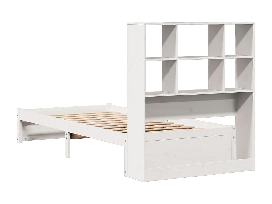 Cama con estantería sin colchón madera maciza de pino 90x190 cm