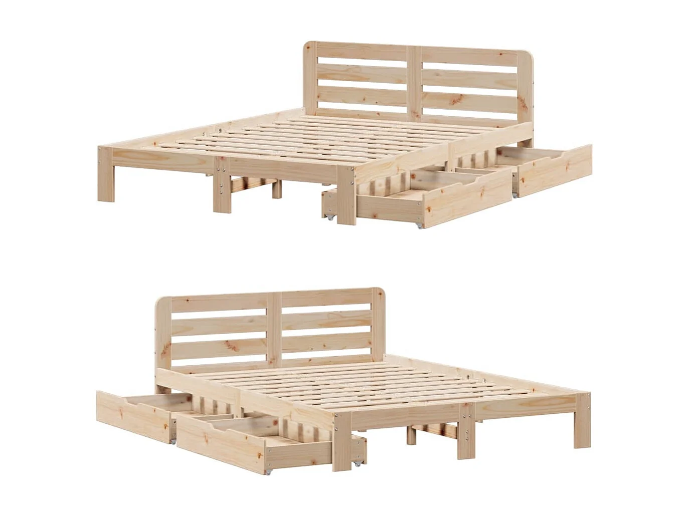 Cadre de lit sans matelas 140x200 cm bois massif de pin