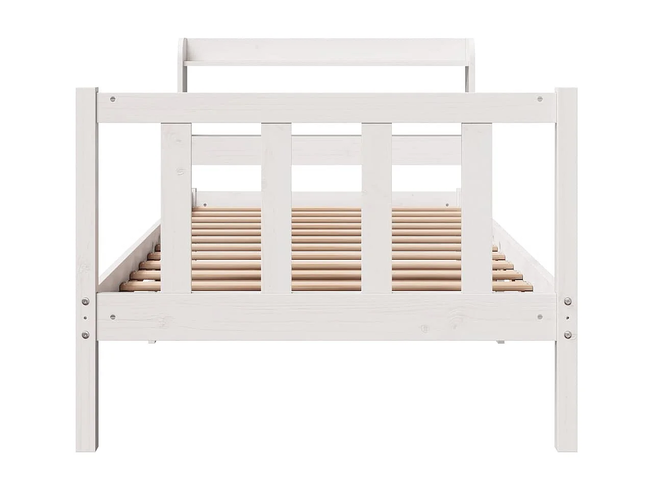 Letto senza Materasso Bianco 90x200 cm Legno Massello di Pino