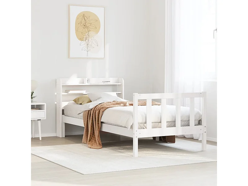 Bedframe zonder matras massief grenenhout wit 90x200 cm