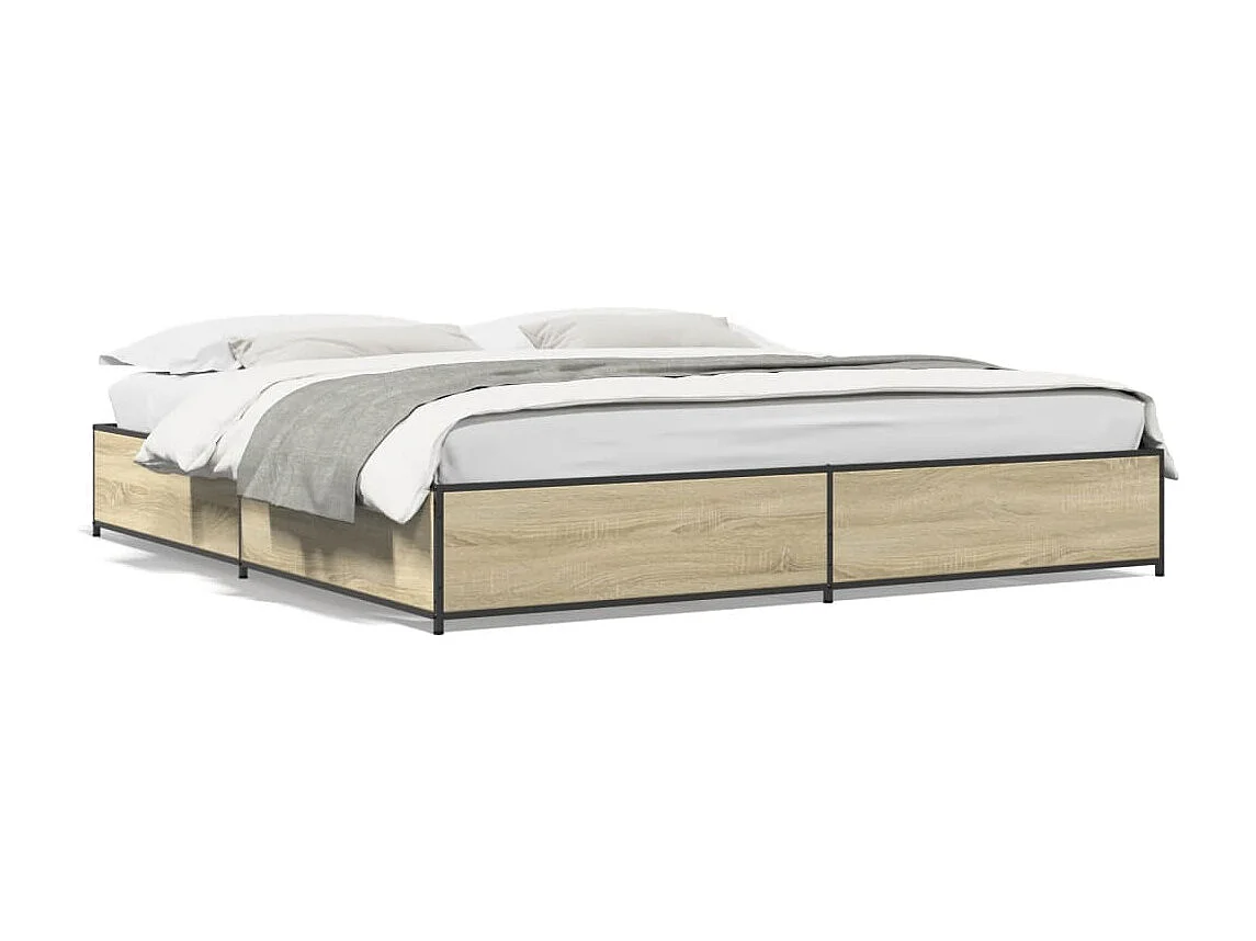 Cadre de lit sans matelas chêne sonoma 160x200 cm