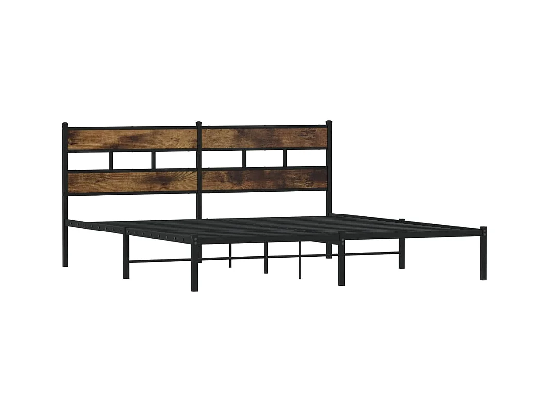 Bedframe zonder matras metaal gerookt eikenkleurig 183x213 cm