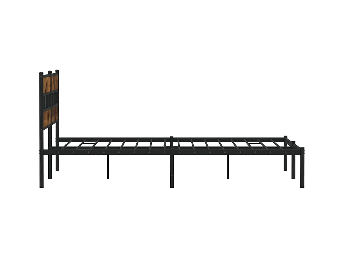 Bedframe zonder matras metaal gerookt eikenkleurig 183x213 cm