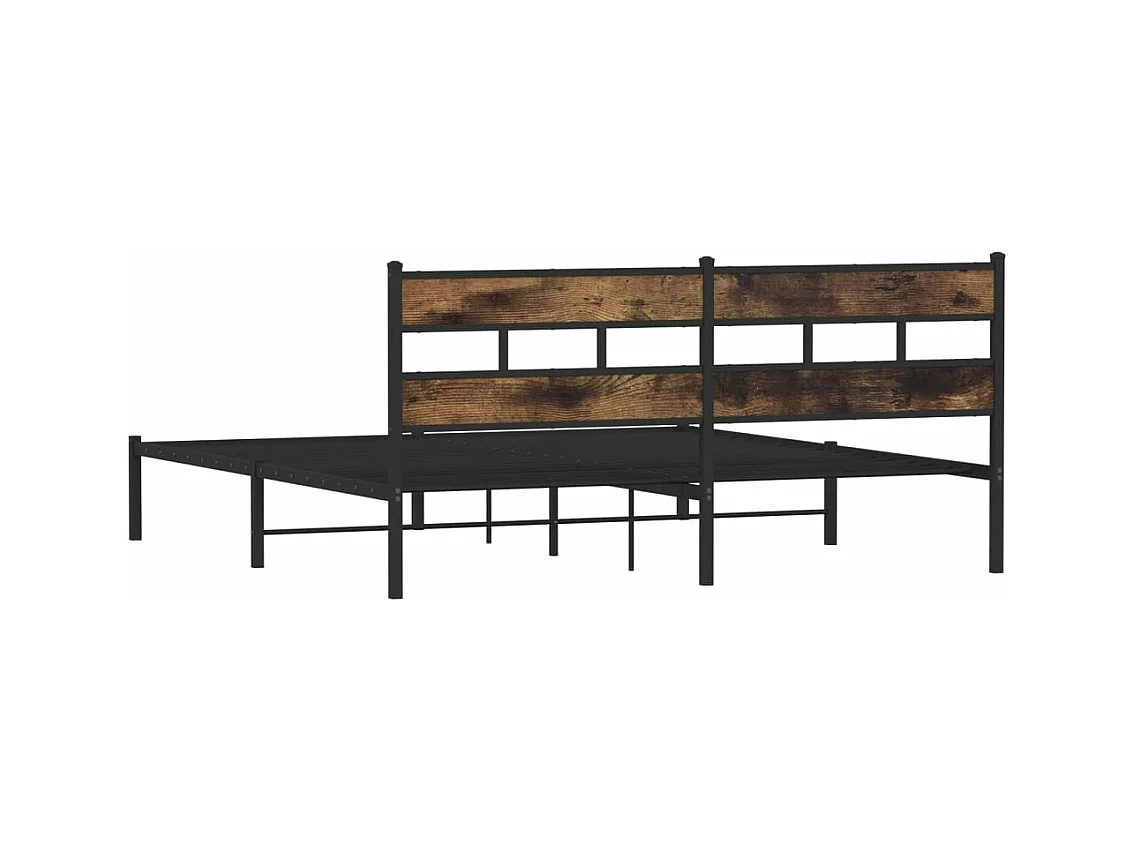 Bedframe zonder matras metaal gerookt eikenkleurig 183x213 cm