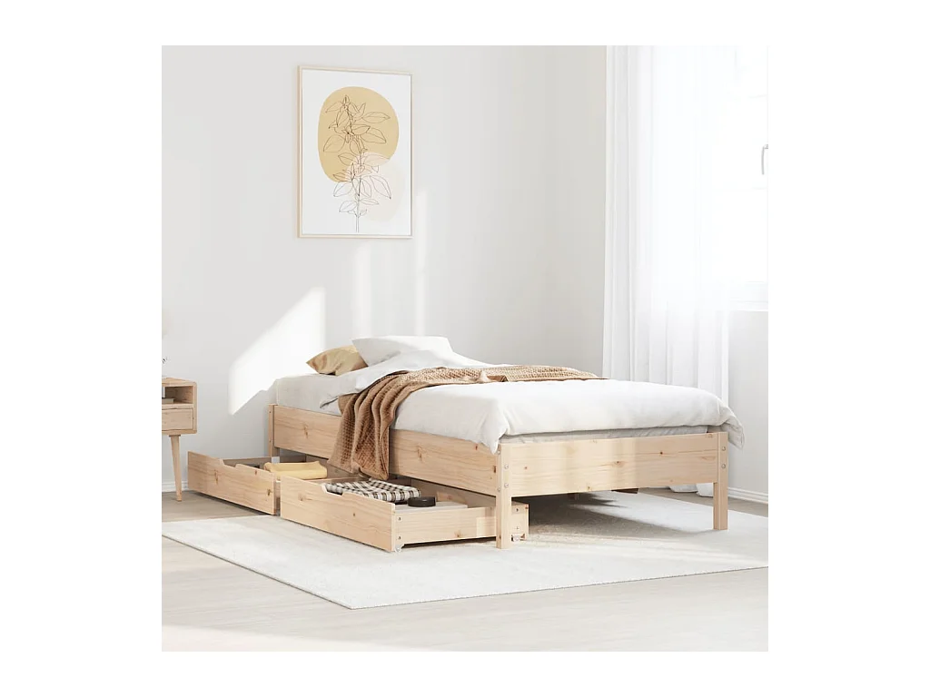 Cadre de lit sans matelas 90x190 cm bois de pin massif