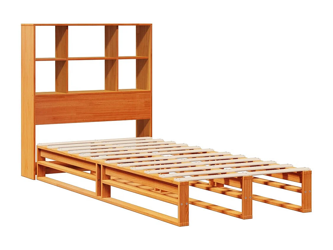 Cama com estante sem colchão 90x190 cm madeira maciça