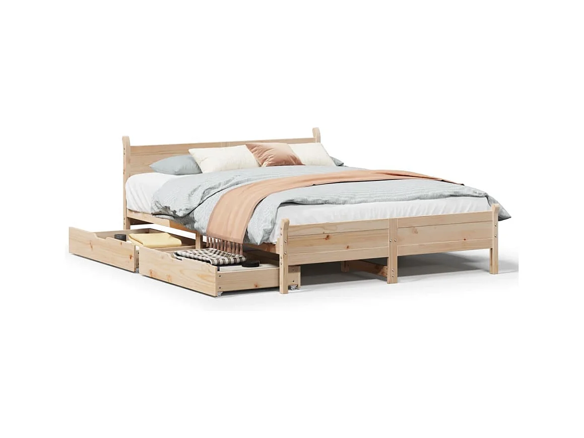 Cadre de lit sans matelas 120x200 cm bois de pin massif