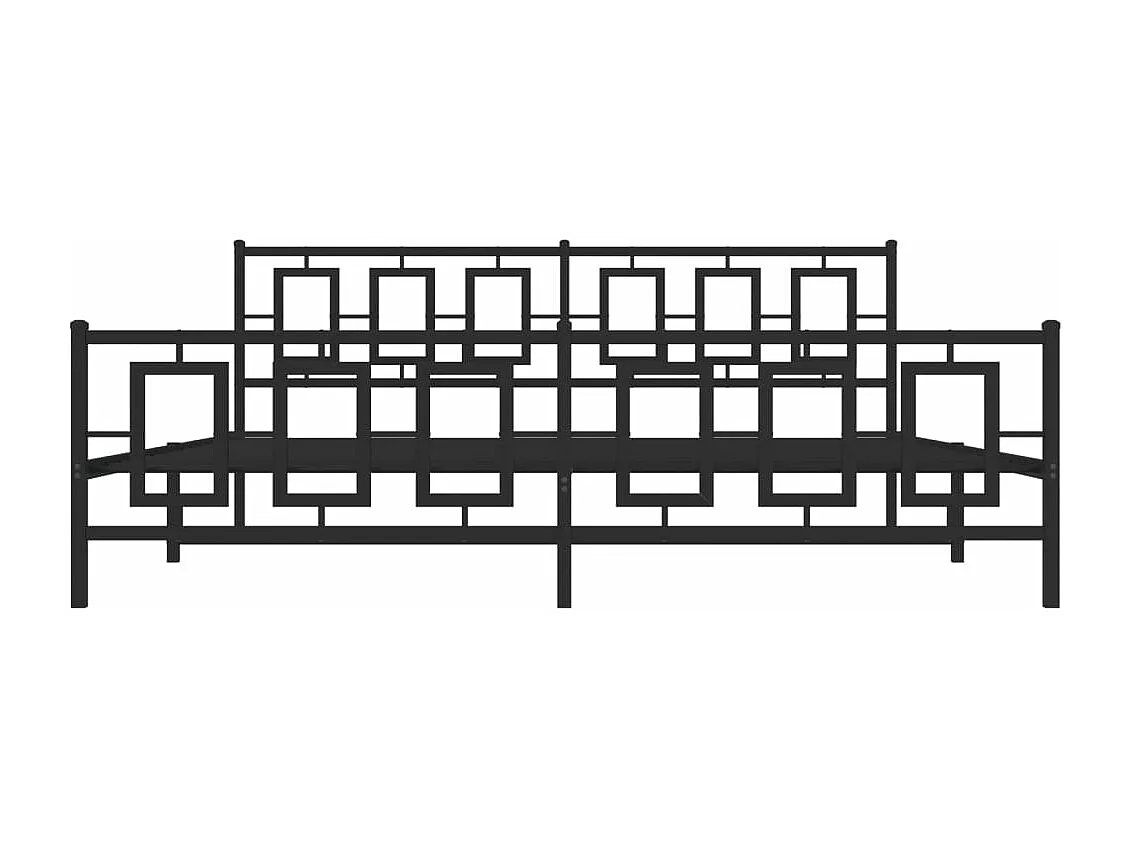 Cadre de lit métal sans matelas avec pied de lit noir 193x203cm