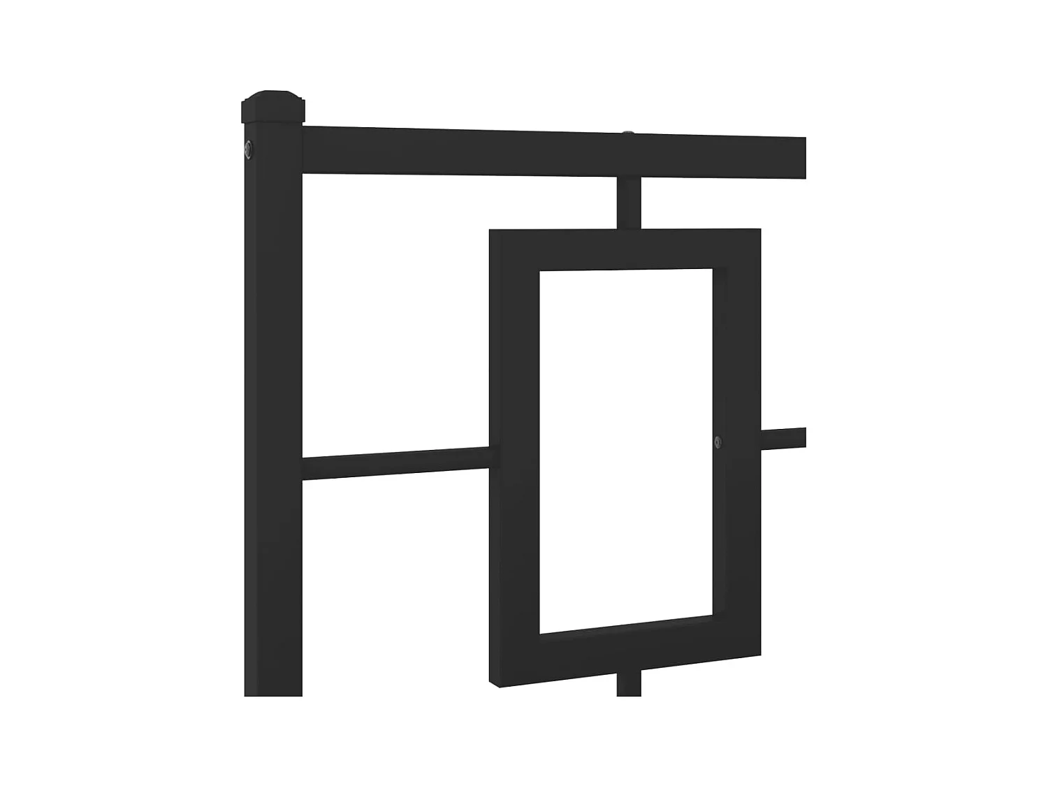 Cadre de lit métal sans matelas avec pied de lit noir 193x203cm