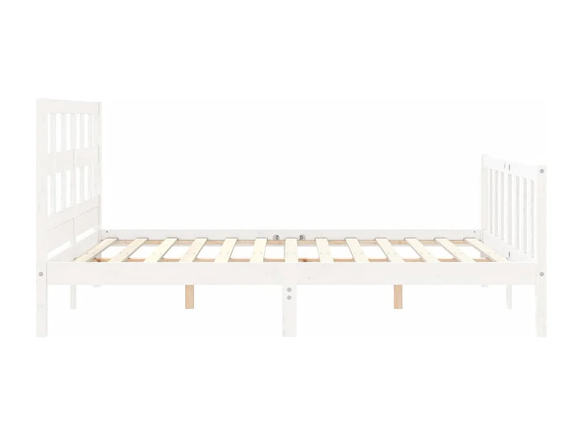 Cadre de lit sans matelas blanc bois de pin massif
