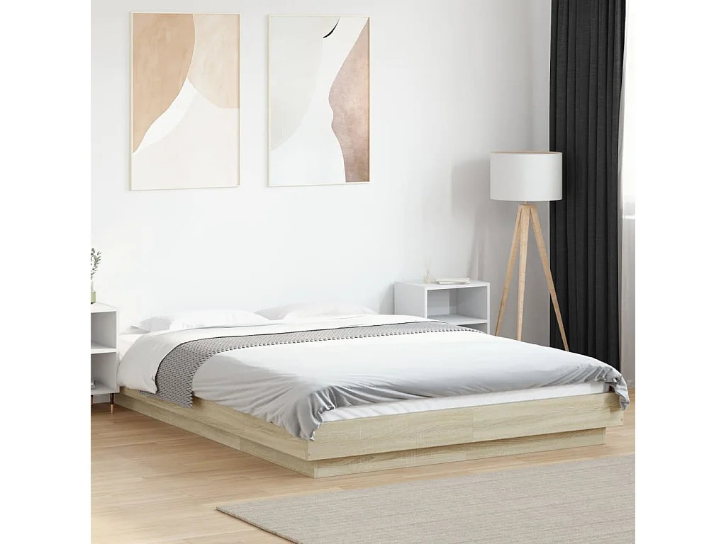 Cadre de lit sans matelas chêne sonoma 120x190 cm