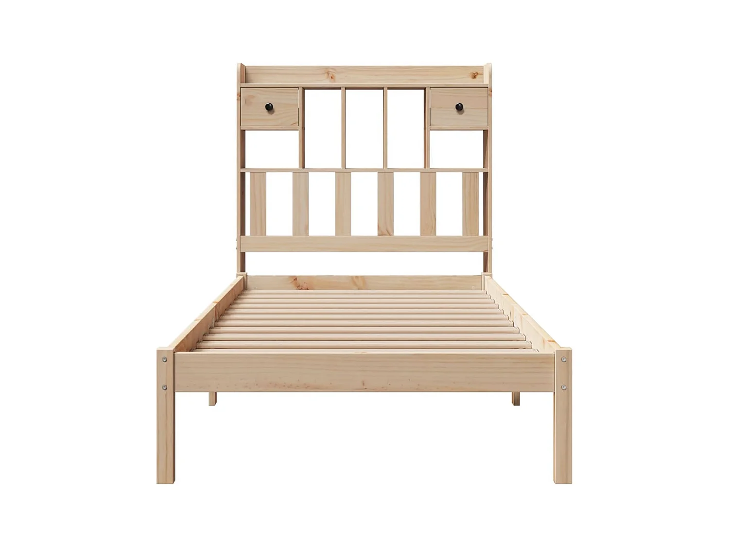 Bed met boekenkast zonder matras massief grenenhout 100x200 cm