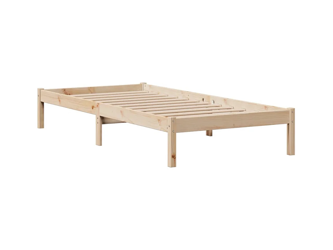 Bed met boekenkast zonder matras massief grenenhout 100x200 cm